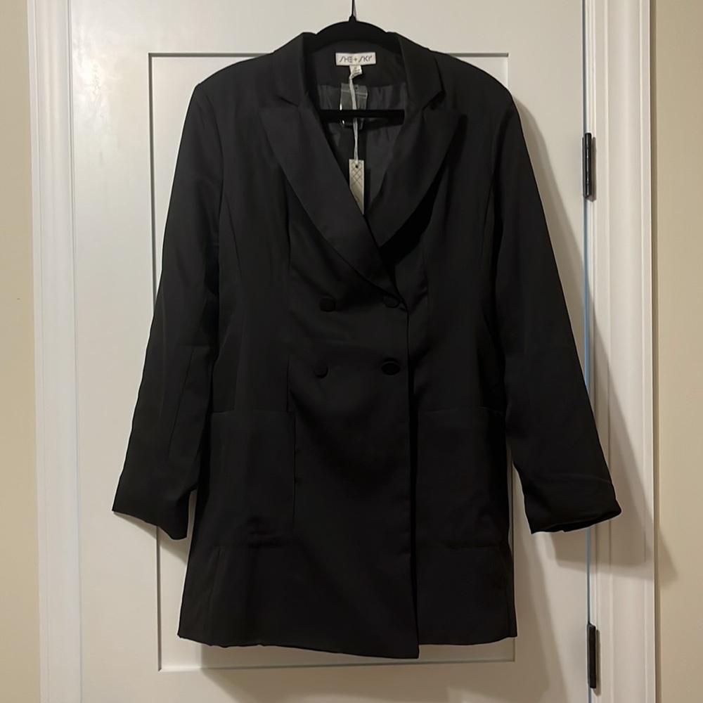 Black Oversized Blazer - Blazer Dress